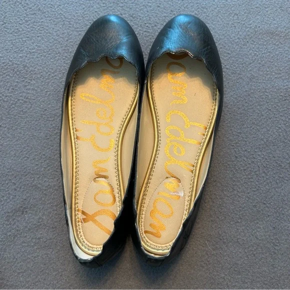 Sam Edelman Finnegan Black Leather Loafers with Scalloped Design Size 10M - Picture 10 of 13